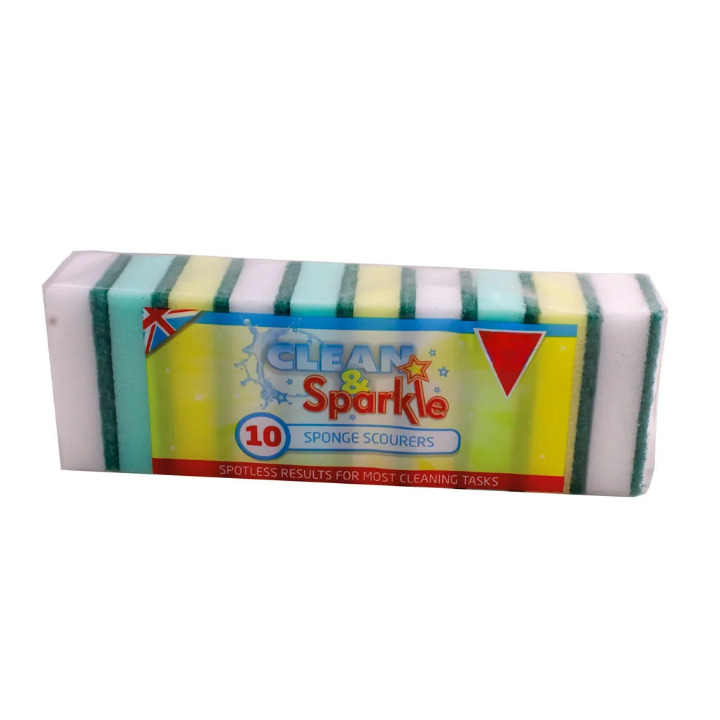Clean & Sparkle 10 Sponge Scourers