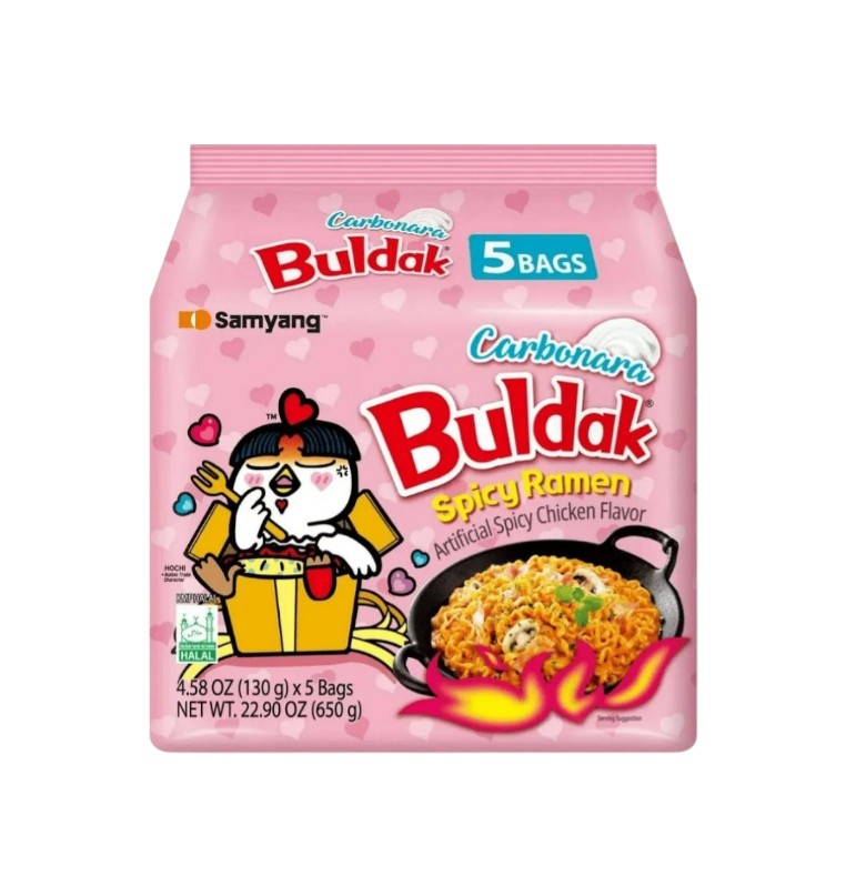Samyang Buldak Carbonara Spicy Chicken Flavor Ramen 5 pack