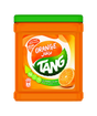 A 2kg container of Tang orange-flavored powdered drink mix with a green lid and an image of a orange on the label.