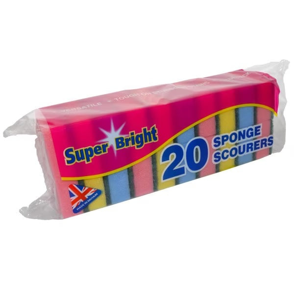 Super bright 20 sponge scourers