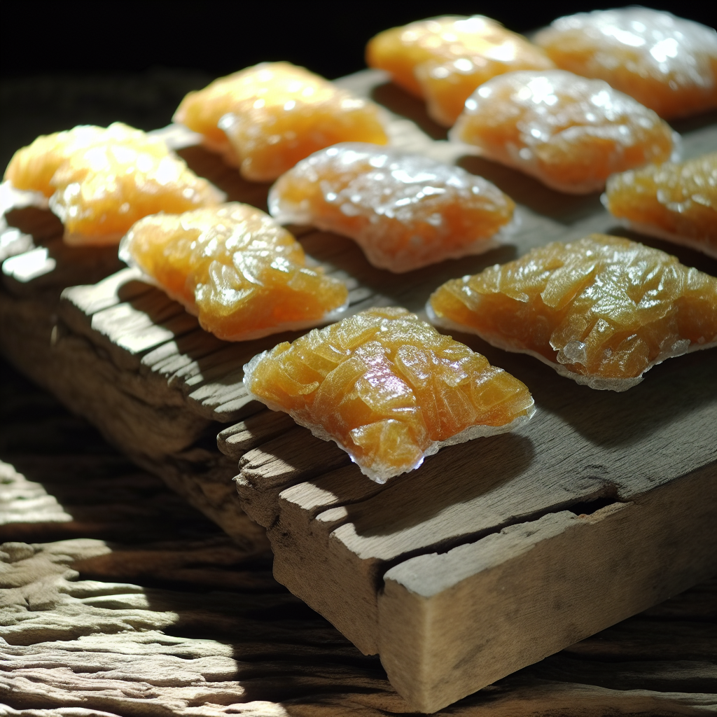 A photo of frozen pastry on a wooden board