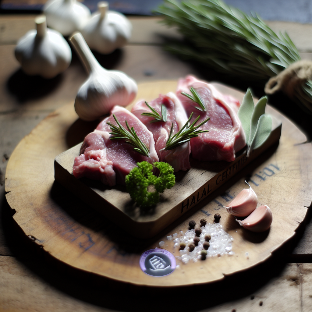 Halal Lamb shanks on a cutting board