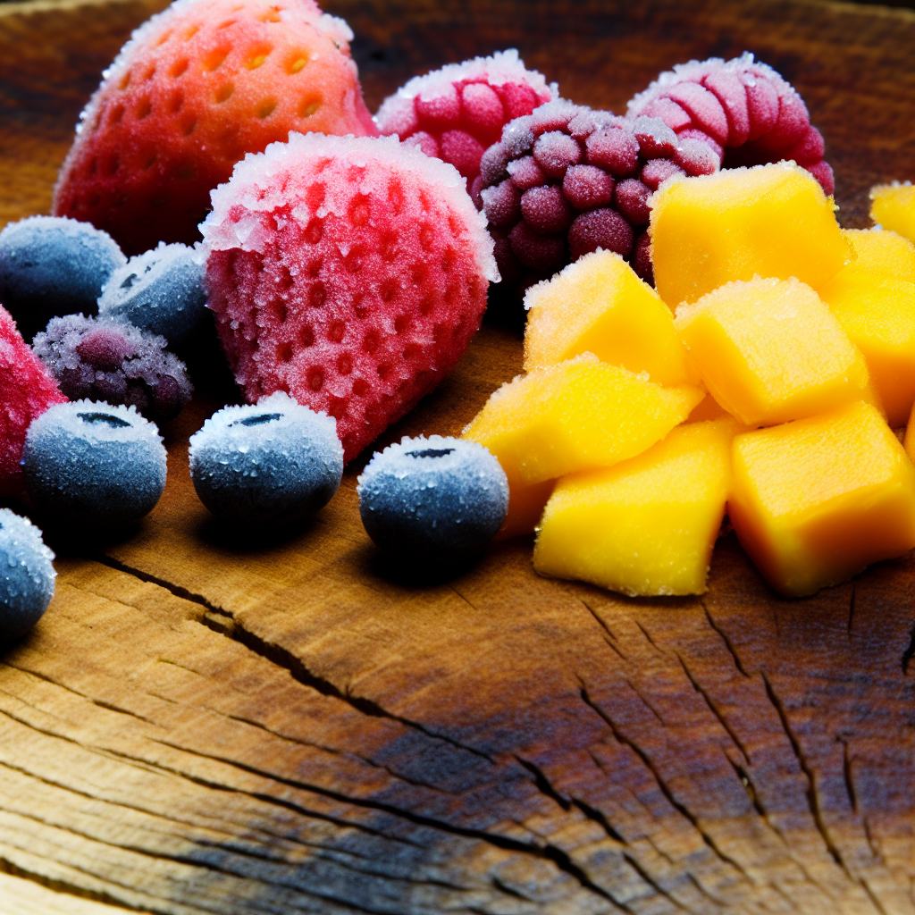 A range of frozen fruits