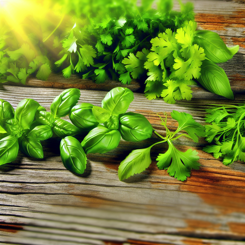 A range of fresh herbs