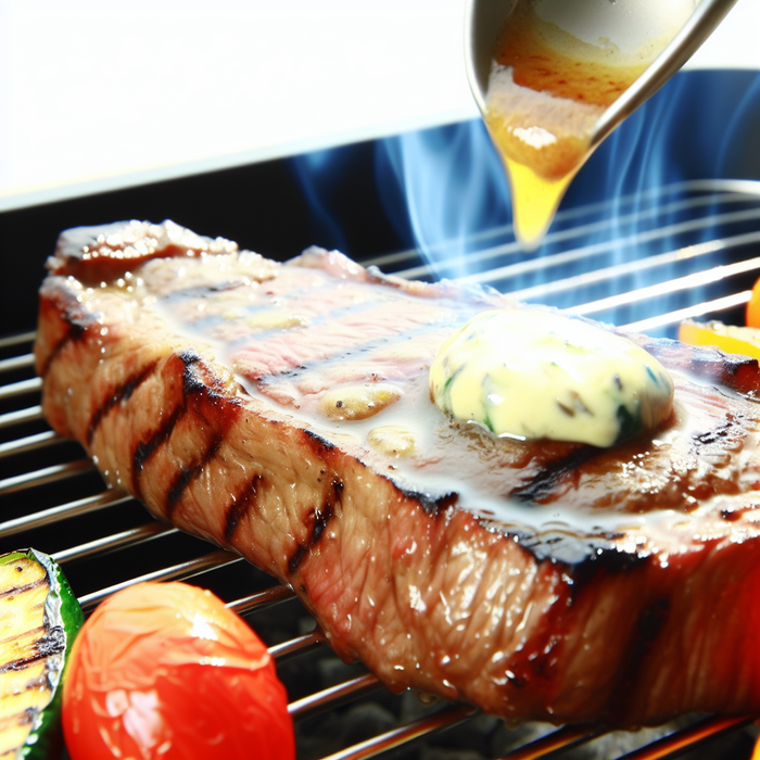 Grilled Halal Steak with Garlic Butter