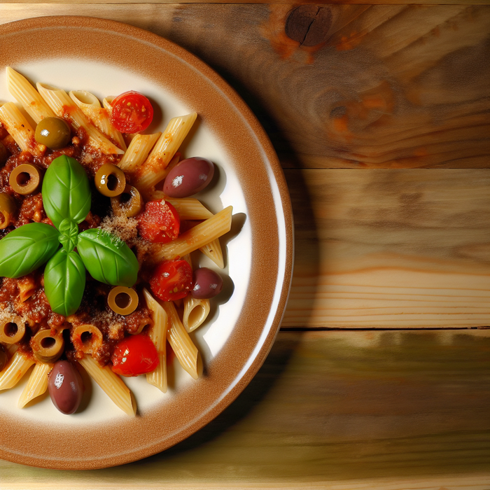 Pasta with Olive and Tomato Sauce