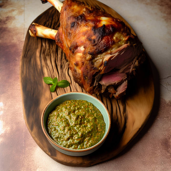 Roasted Halal Lamb with Mint Sauce
