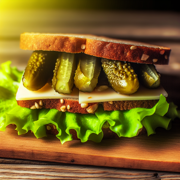 Pickled Cucumber and Cheese Sandwich