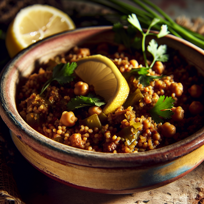 Spicy Bulgur and Chickpea Stew