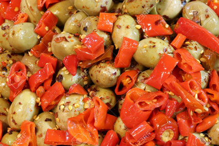 Green Olives With Red Pepper And Oregano 320G
