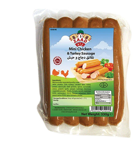 Zaad Mini Chicken & Turkey Sausage Halal 330G