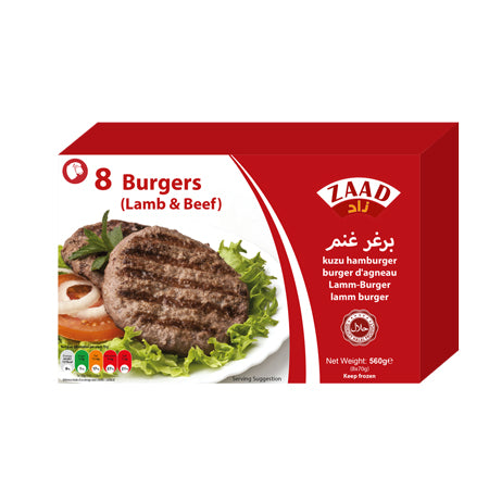 Zaad beef and lamb burgers 8pcs