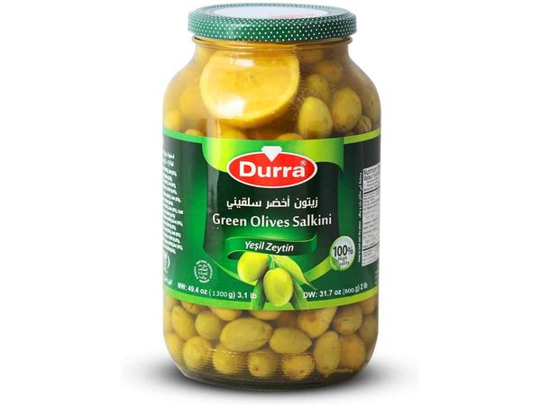 Al Durra Whole Green Olives Salkini 1300g