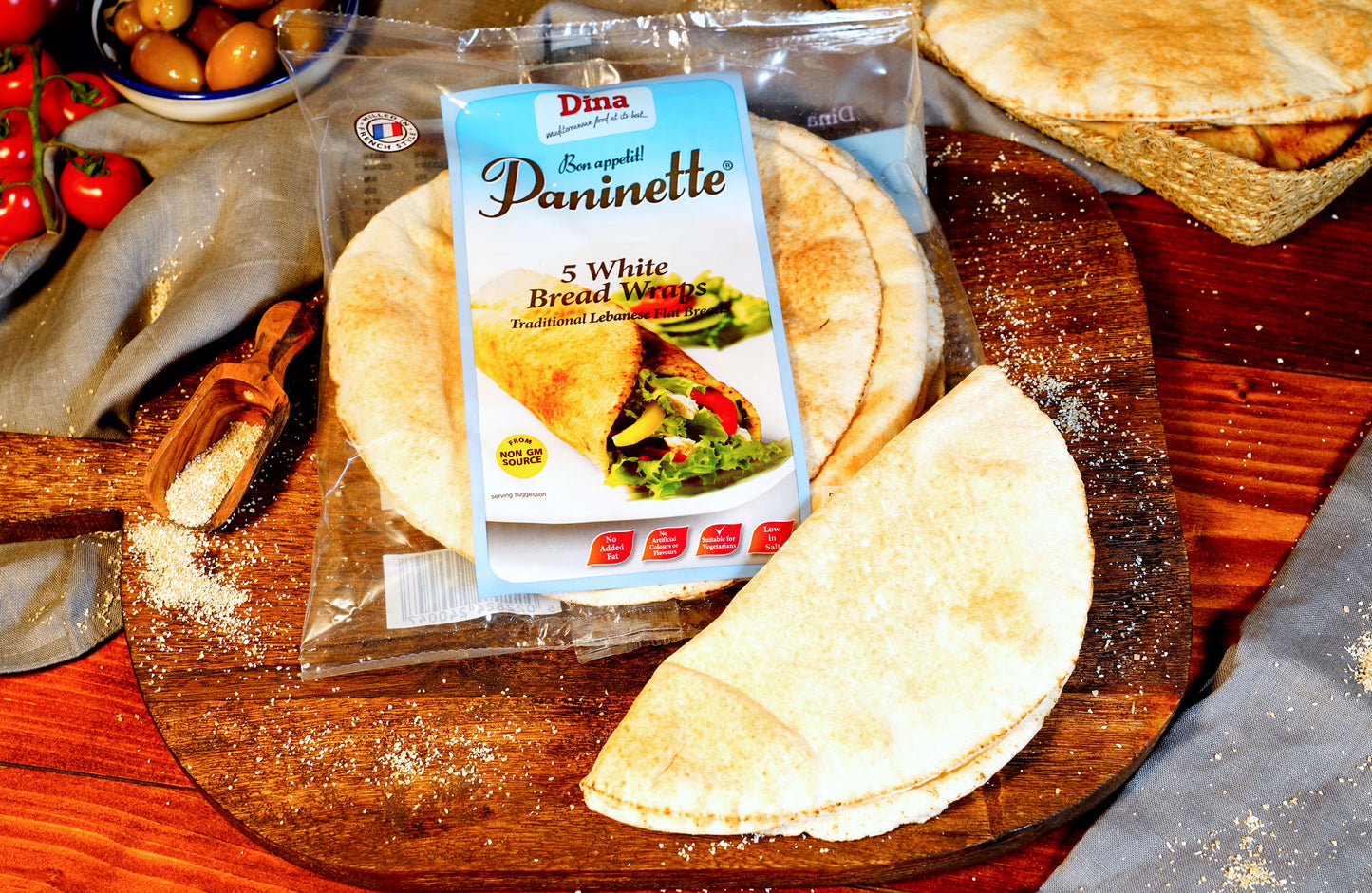 Dina White flat Bread - Wrap Khobez 5pcs