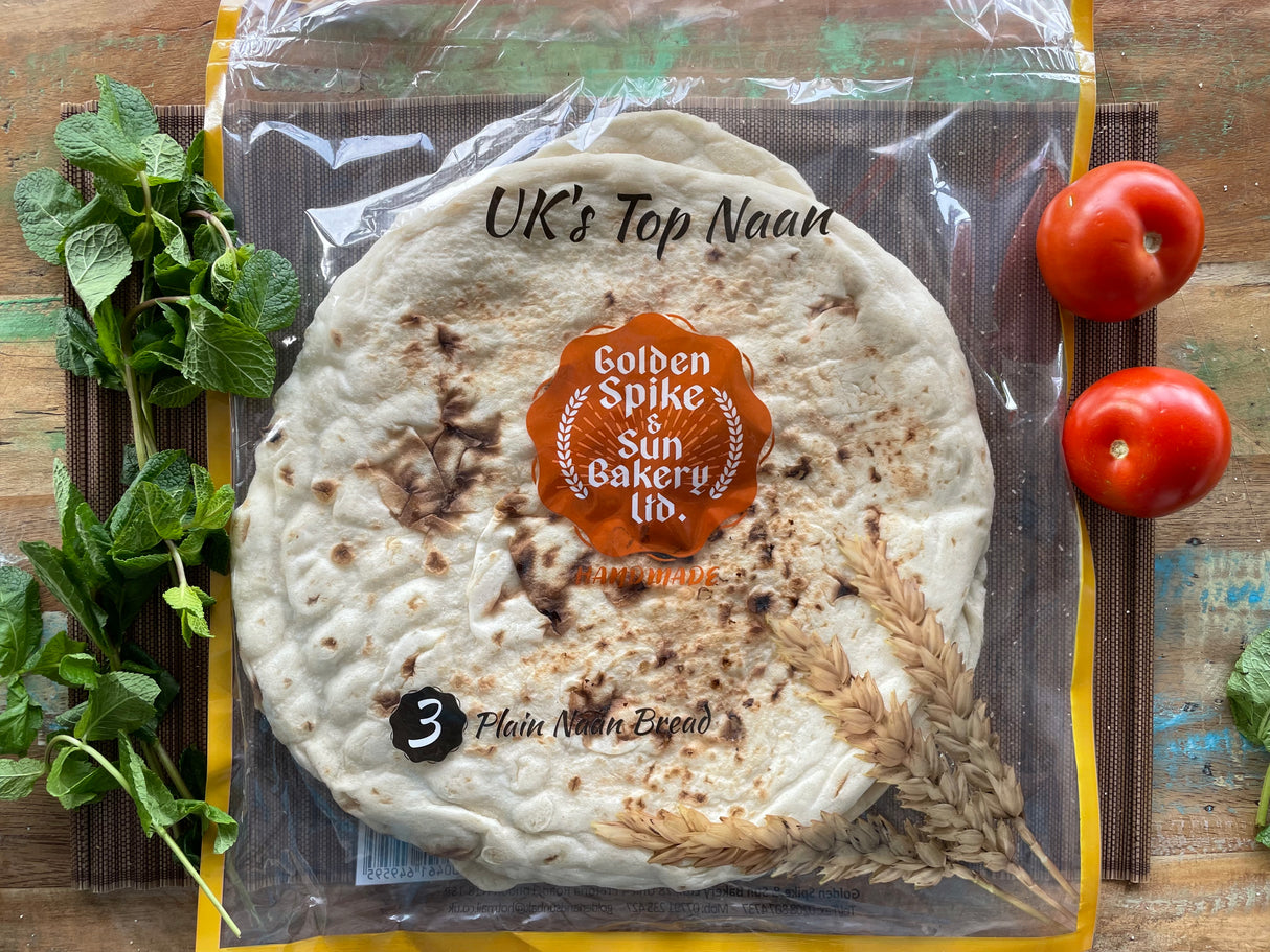 Golden Spike & Sun Bakery plain Naan Bread 3Pcs Handmade