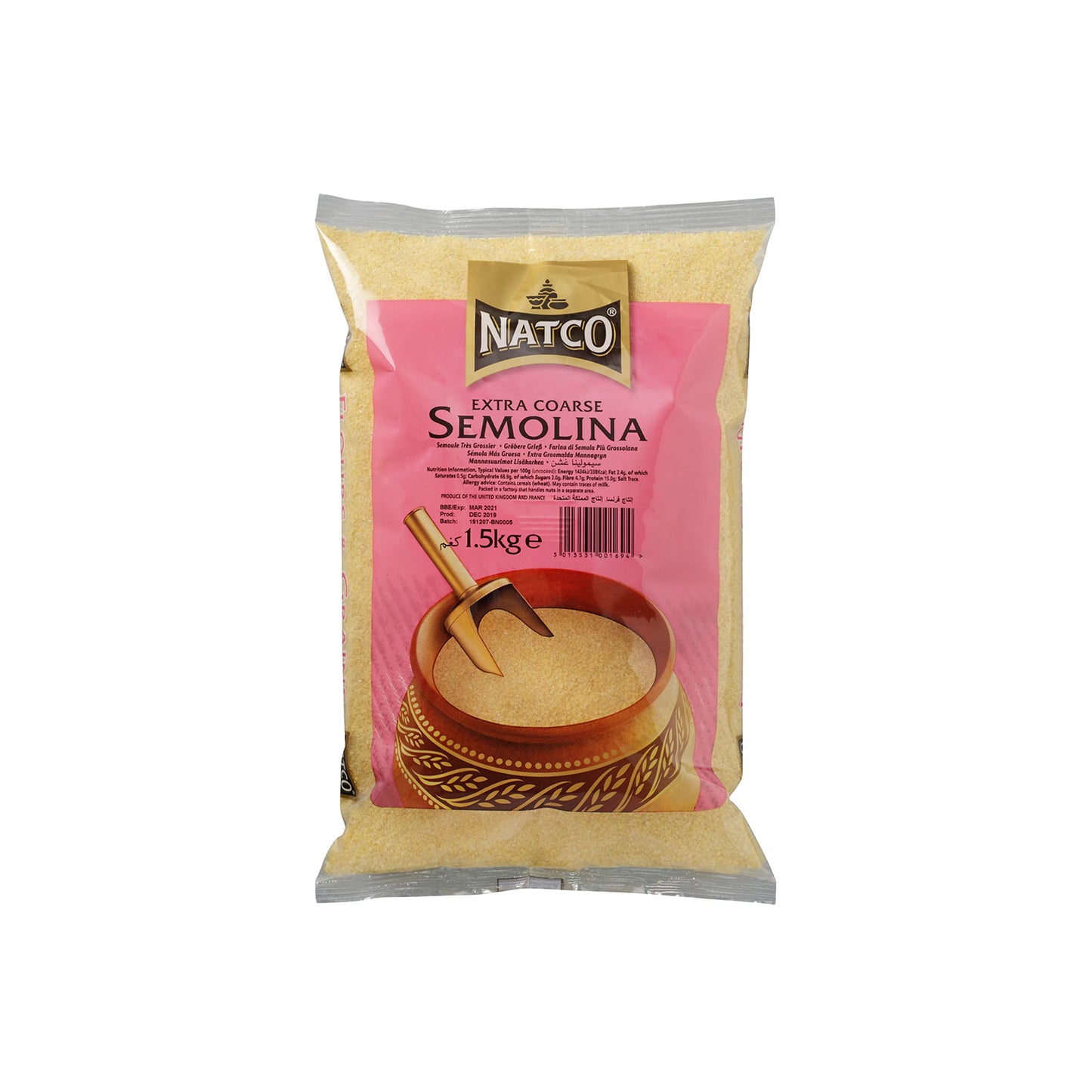 Natco extra coarse semolina 1.5kg