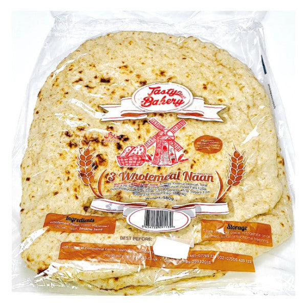 TASTY BROWN NAAN BREAD 3 PCS