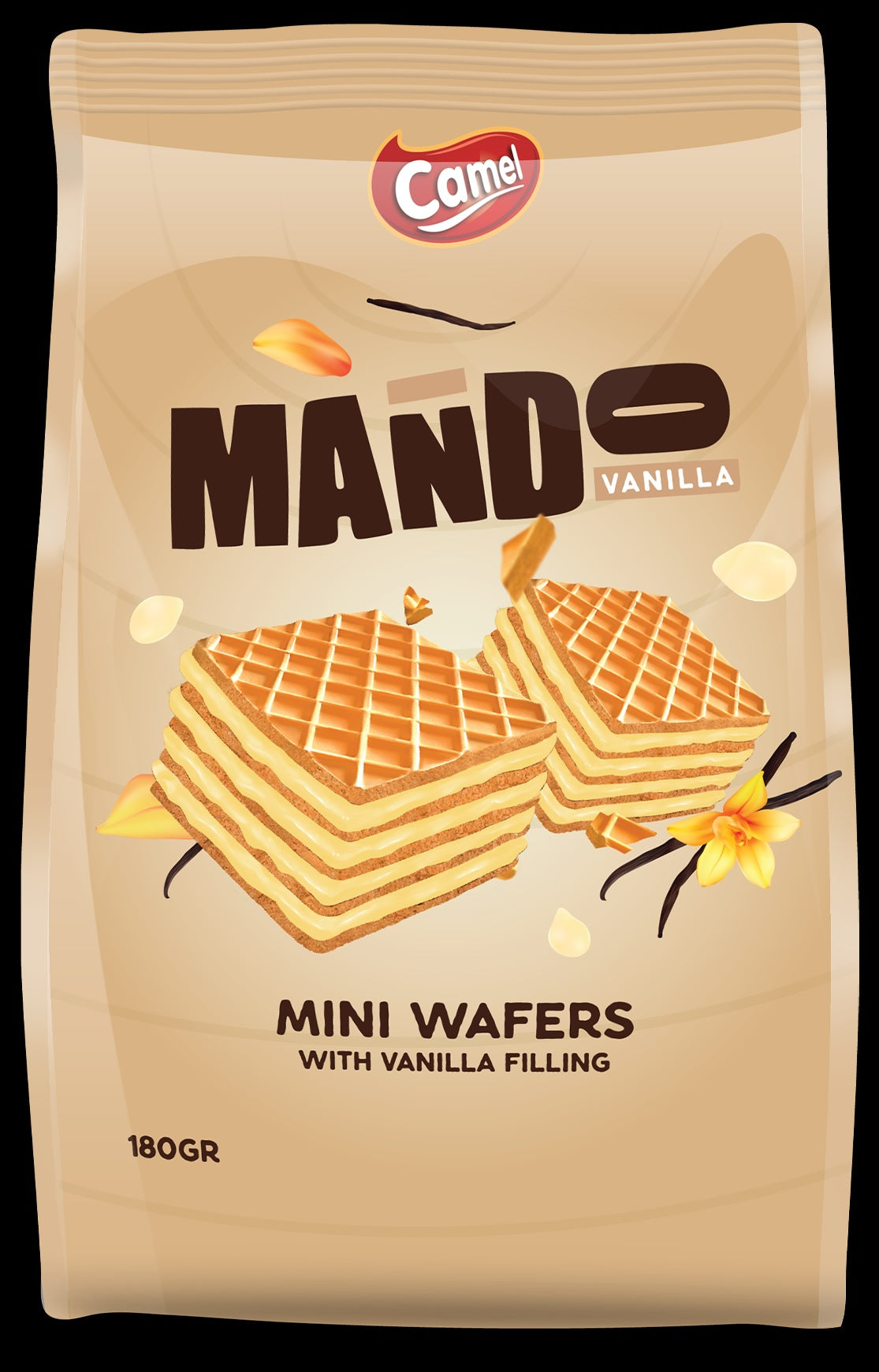 Camel mando mini wafer with vanilla filling 180g