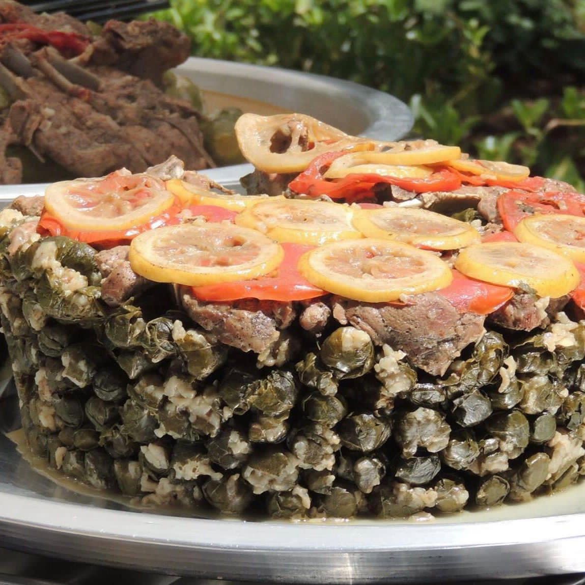 Alaz Stuffed Vine Leaves with Lamb Chops
