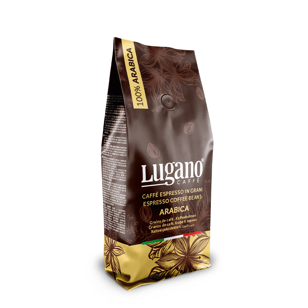 LUGANO Whole Bean Coffee Espresso Beans - Italian Espresso Beans - 1KG - 100% Arabica