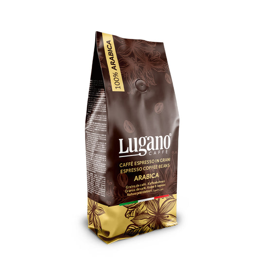 LUGANO Whole Bean Coffee Espresso Beans - Italian Espresso Beans - 1KG - 100% Arabica