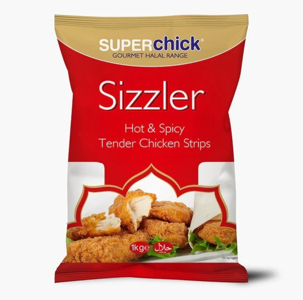 Super Chick Sizzler Hot & Spicy Tender Chicken Strips 1kg