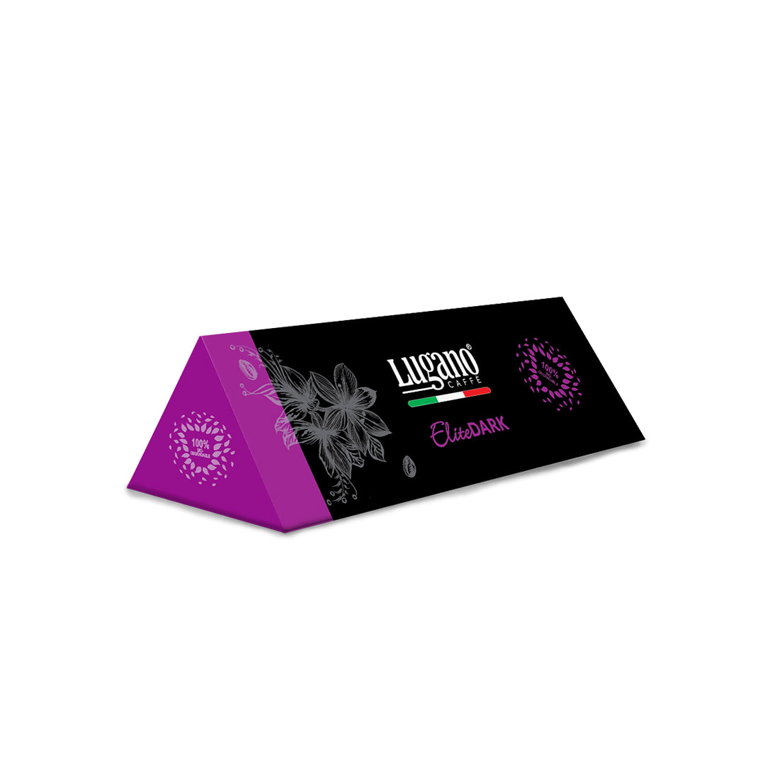 LUGANO Espresso Capsules - Nespresso Compatible Biodegradable Espresso Pods - Italian Coffee Pods - Sleeve of 10 Capsules - Elite Dark