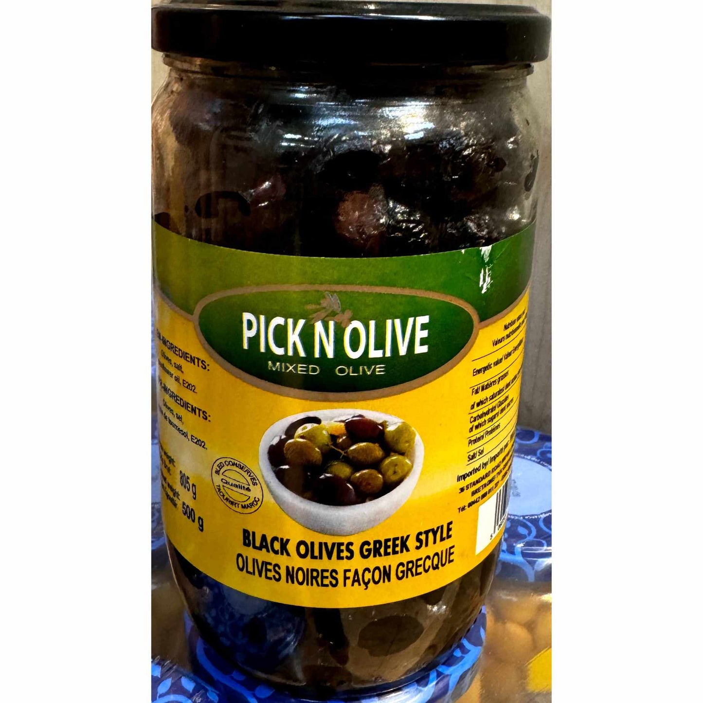 Pick n olive black olives greek style 500g