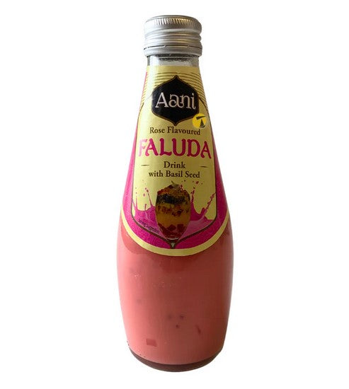 Aani Rose Flavour Faluda Drink with Basil Seed 290ml