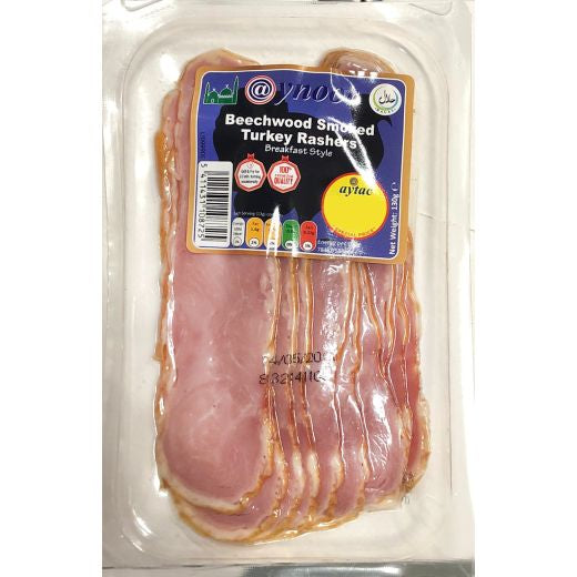 Aynoor beechwood smoked turkey rashers 130g