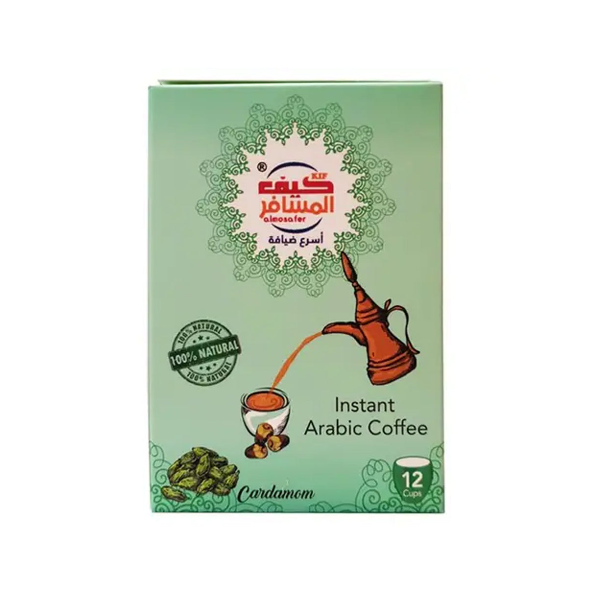 Al Mosafer Instant Arabic Coffee With Cardamom 12*5g