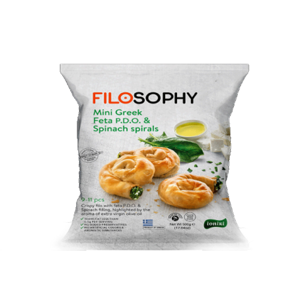 FiloSophy Mini Greek Feta P.D.O & Spinach Spirals 9-11 Pcs