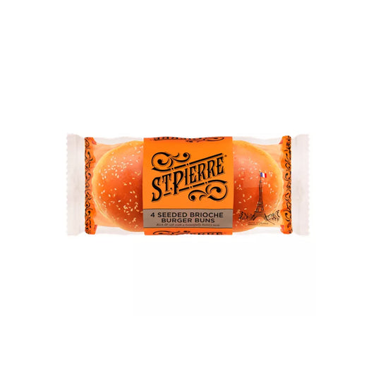 St Pierre Seeded Brioche Burger Buns - 4pk