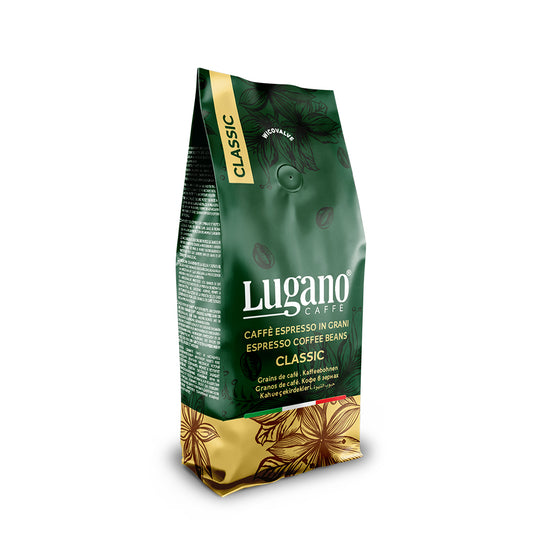 LUGANO Whole Bean Coffee Espresso Beans - Italian Espresso Beans - 1KG - Classic, 1.00 kg (Pack of 1)