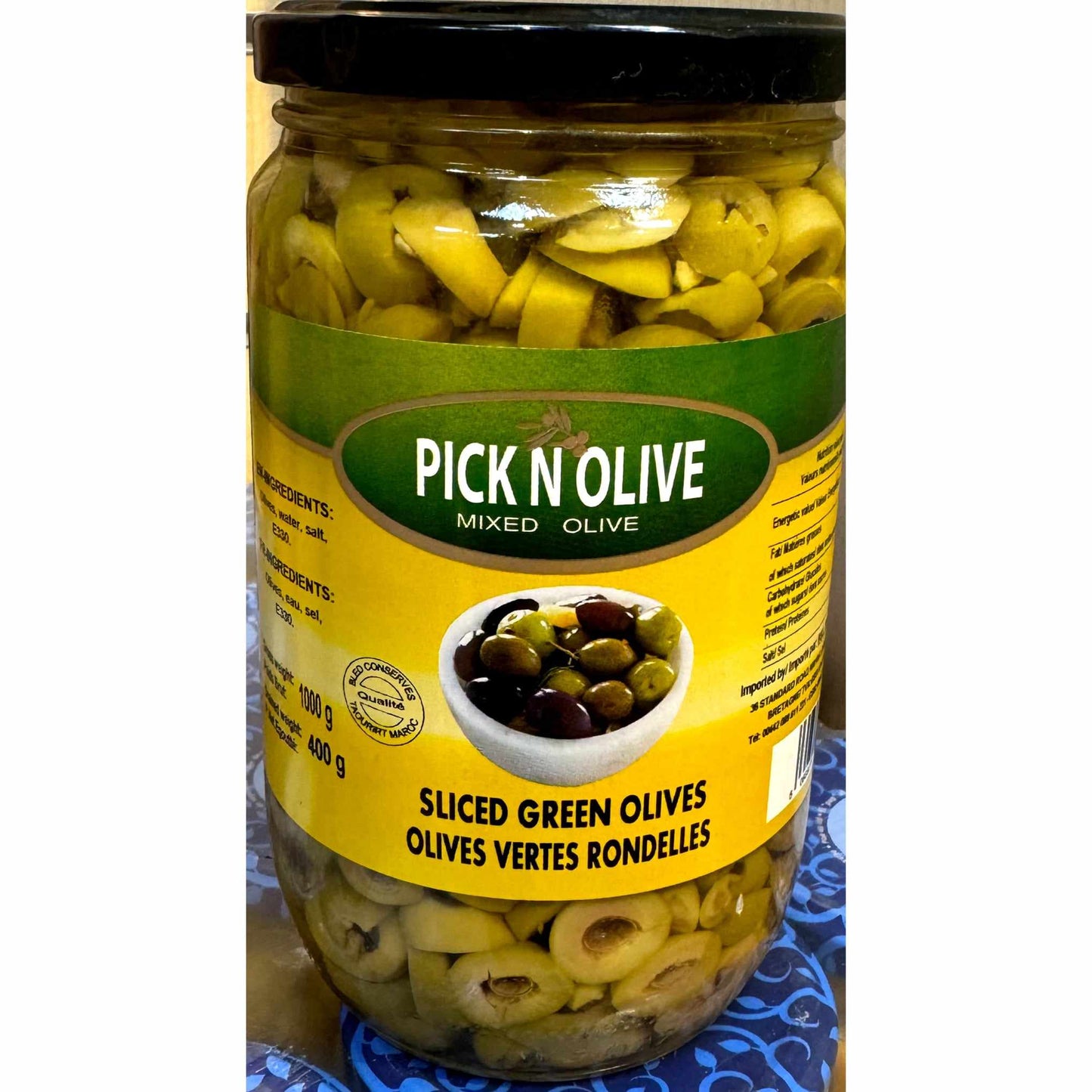 Pick n olive sliced green olives 400g