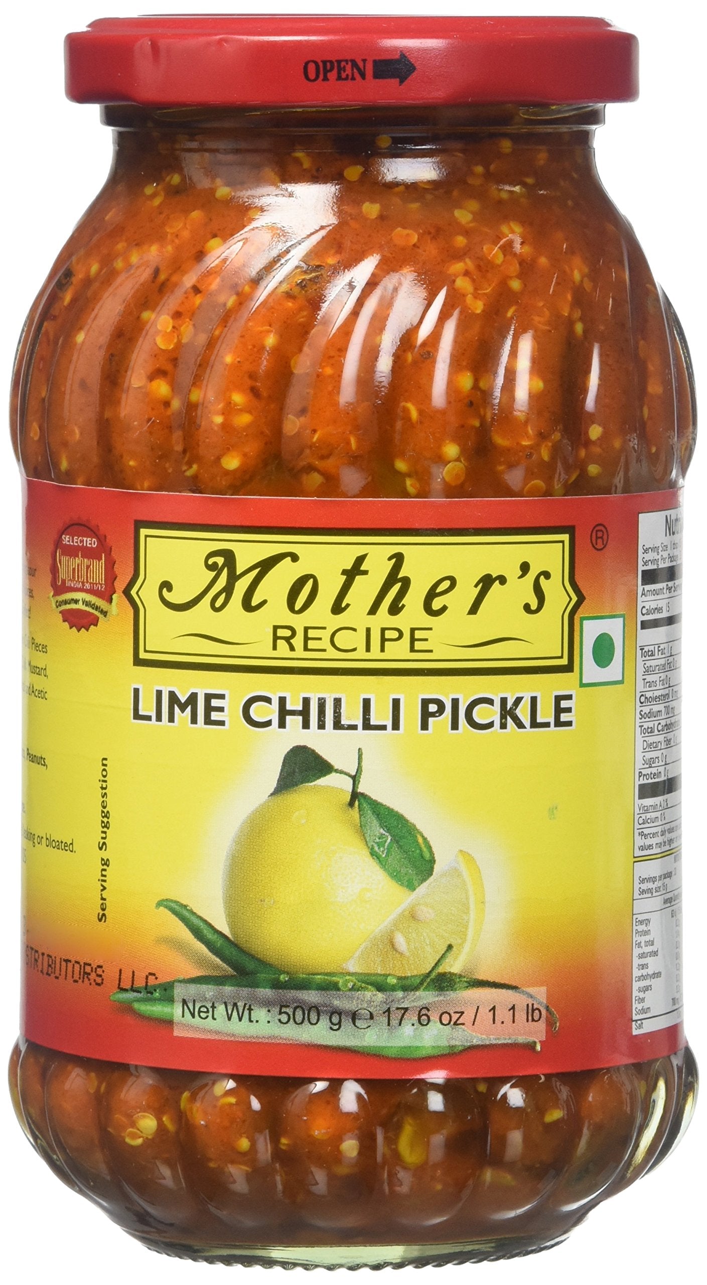 Mother's Recipe Lime Chilli  Pickle 500g
