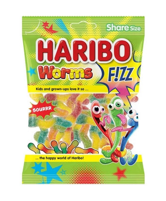 Haribo Fizz Worms 70g (Halal)