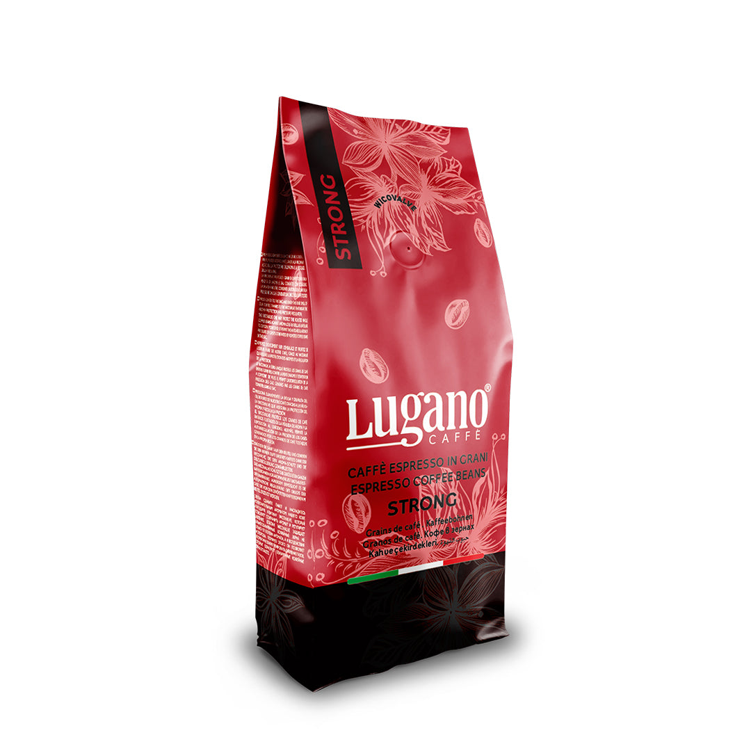 LUGANO Whole Bean Coffee Espresso Beans - Italian Espresso Beans - 1KG - Strong, 1.00 kg (Pack of 1)