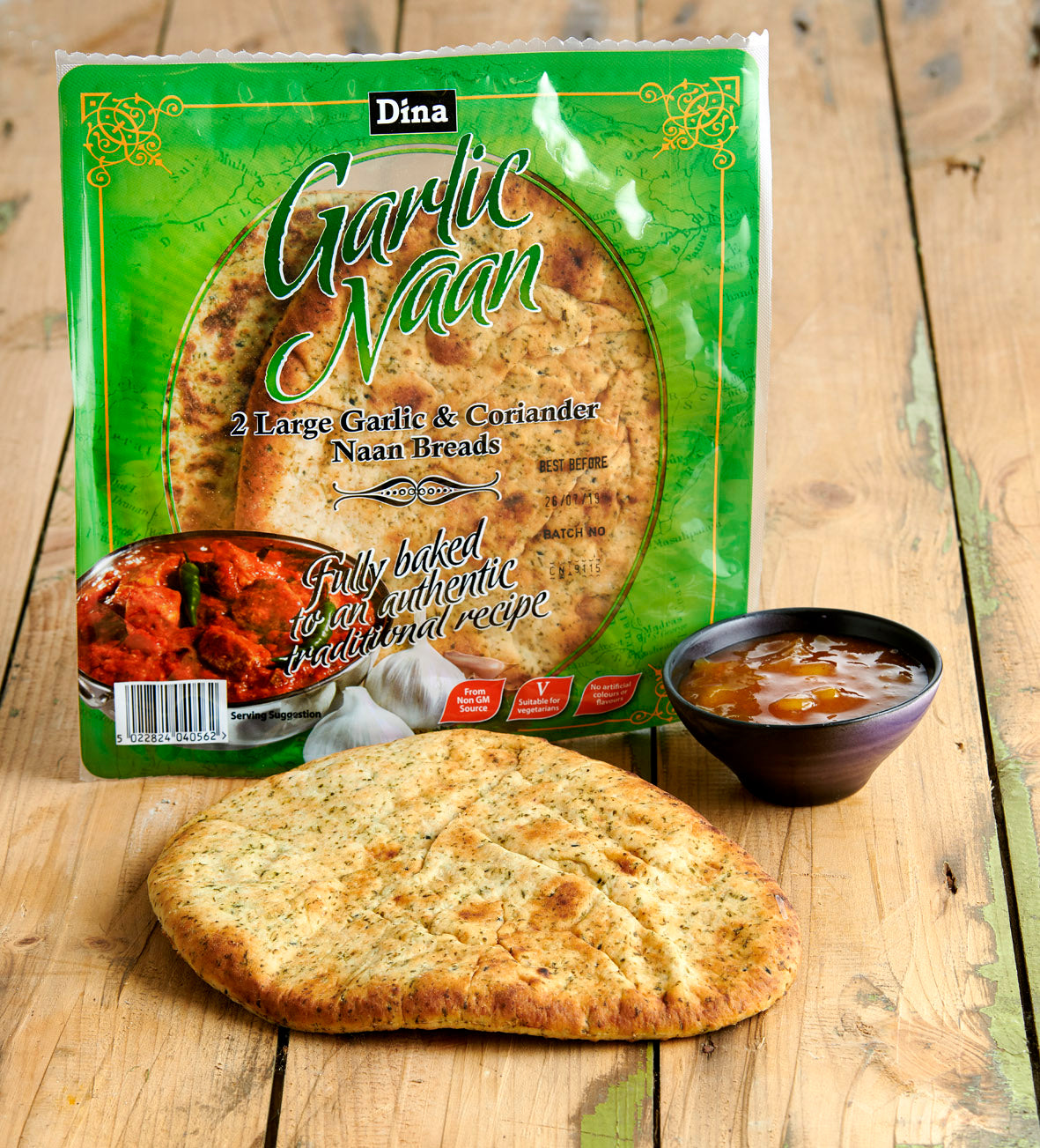 Dina Garlic & Coriander Naan 2pcs