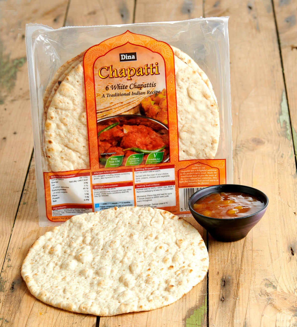 Bread: Dina White Chapatti Flatbread 6PCS