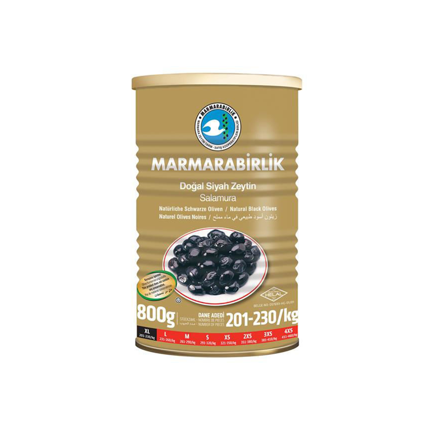 Marmarabirlik Black Olive XL In Salt Water 800g