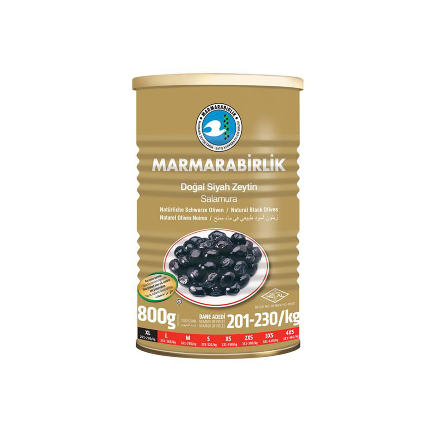 Marmarabirlik Black Olive XL In Salt Water 800g