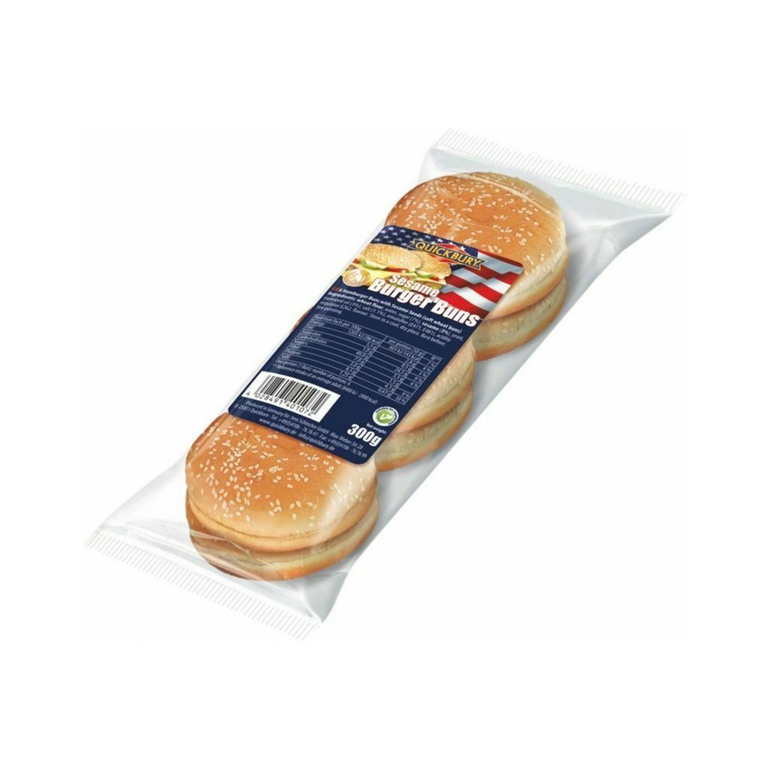 Offer Quickbury Sesame Burger Buns 300G X 3 packs