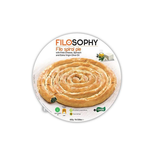 Filosophy Greek Spiral Pie With Feta Spinach & Extra Virgin Olive Oil 850g