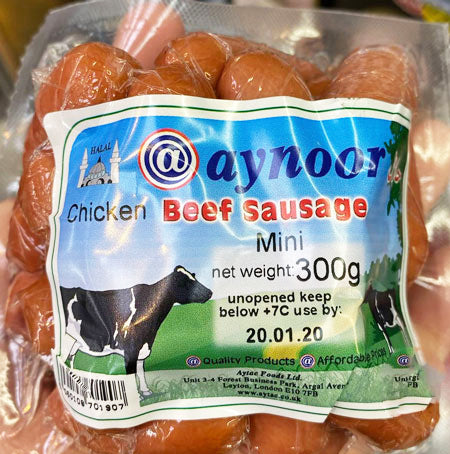Aynoor Chicken Beef Sausage Mini Halal 300G