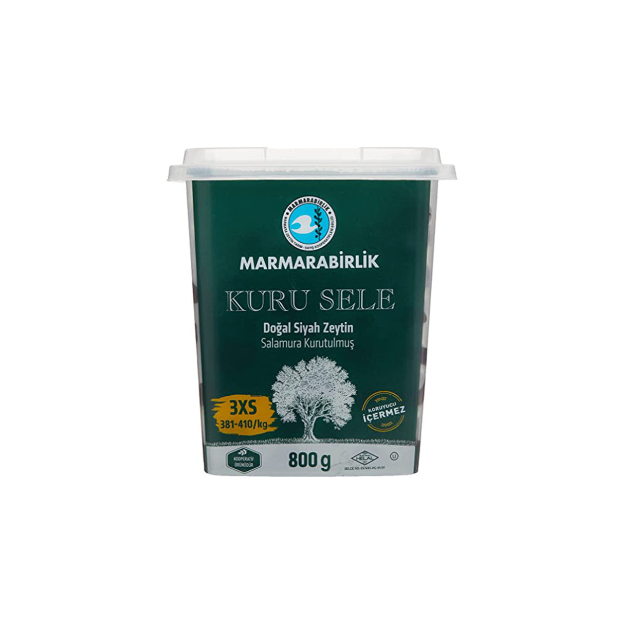 Marmarabirlik 3XS Natural Black Olives 800G