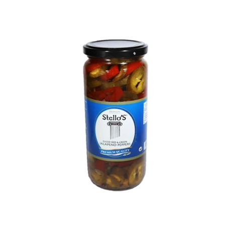 Stellos Sliced Red & Green Jalapeno 490g