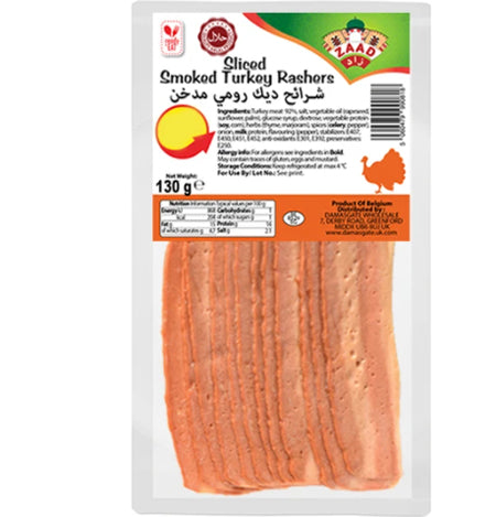 Zaad Smoked Slices Turkey Rashers 130G