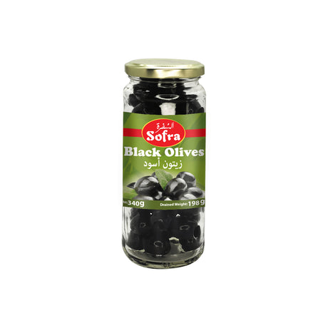 Sofra pitted black olives 340g