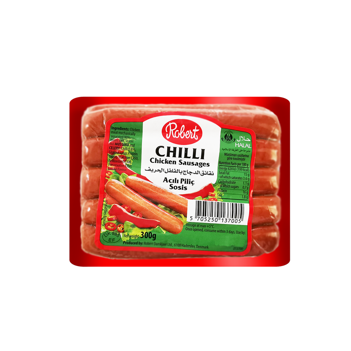 Robert Chicken Sausages Chilli 300g